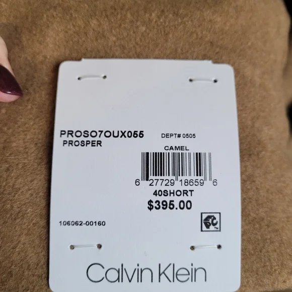 NWT MENS CALVIN KLEIN CAMEL COAT 40S Jackets & Coats